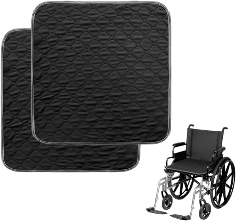 Waschbare Inkontinenz Stuhlauflage, 2 Stück Rutschfest Inkontinenzunterlage Waschbar 50x50cm, Wasserdichte & Saugfähige Inkontinenz Sitzauflage Wiederverwendbare Unterlage für Rollstuhl Stuhl Sofa