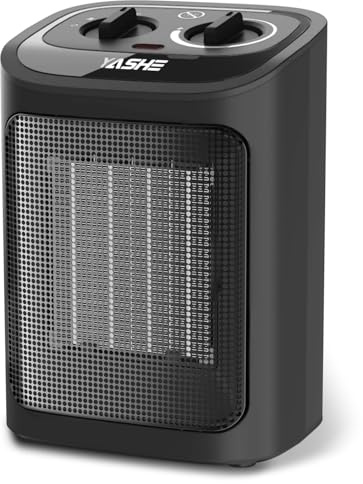 YASHE Radiateur Electrique PTC 1500W, Mode Éco, 3 Niveaux, Sécurité Surchauffe/Anti-Basculement Chauffage Fil Chauffant en Céramique PTC, Adapté aux Chambres, Salons, Bureaux