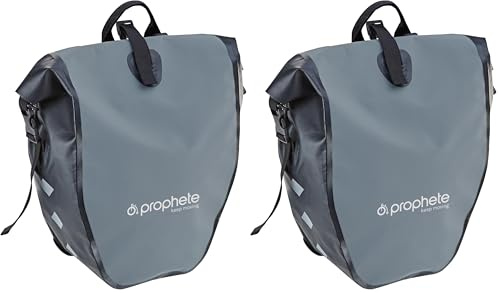 Prophete Seitenpacktasche | Fahrradtasche | grau | Volumen: 20 Liter | wasserdicht (Packung mit 2)