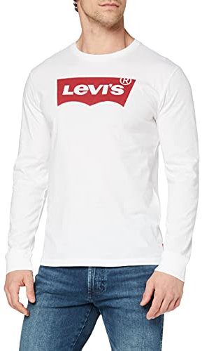Levi's Men's Long-Sleeve Standard Graphic Tee T-Shirt, White, L