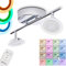 LED Deckenleuchte Lucy, dimmbare Deckenlampe aus Metall in Chrom, 2-flammig mit verstellbaren Leuchtenköpfen, 2 x 5 Watt, 700 Lumen insgesamt, Lichtfarbe 3000 Kelvin, mit Farbwechsler u. Fernbedienung