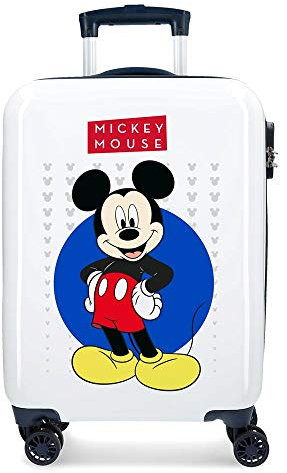 Disney Mickey Enjoy the Day Kabinenkoffer Weiß 40x55x20 cms Hartschalen ABS Kombinationsschloss 34L 2,8Kgs 4 Doppelräder Handgepäck, Blau