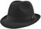 Borsalino Marengo Trilby Hut, Rand 4,5 cm mit Innenfutter, Made in Italy, Herbst Winter (Nero 0421, 58 cm)