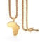 Flongo Herren-Kette Männer Anhänger mit Afrika Landkarte aus Edelstahl Halskette Kette Gold Biker Herren-Accessoires