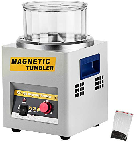 VEVOR Lucidatrice Magnetica per Gioielli Kt-185, Lucidatrice Rotativa per Gioielli 180mm, Lucidatrice Professionale a Tamburo Rotante con Rotazione Bidirezionale 2000 RPM, per Metallo Leggero