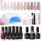 Beetles Gel Nail Polish Kit with LED Light Base & Top Coat - 6 Nude Neutral Gel Polish Colors - DIY Manicure Home Nail Essentials Gift Set