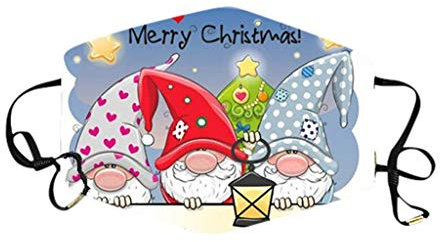 Lulupi Weihnachtsmaske 3D Christmas Druck Mundschutz Multifunktionstuch Weihnachten Lustig Maske Waschbar Mund und Nasenschutz Xmas Mund-Nasen Bedeckung Weihnachtsmotiv Halstuch Schals Herren Damen