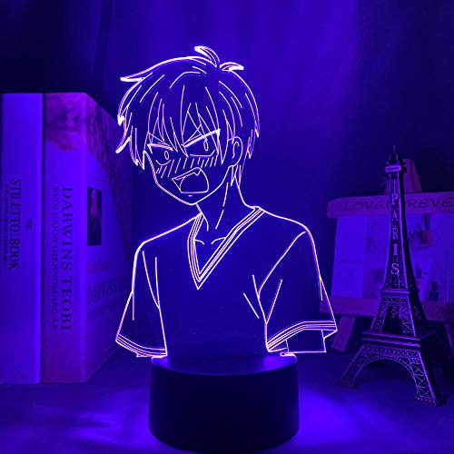 ZGSBT 3D Illusion Lamp LED Night Light Manga Fruits Basket Kyo Sohma Figure for Room Decor Fruit Basket Anime Bedroom Children's Room Boy Girl Gift Birthday Holiday Christmas