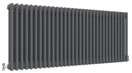 Anthracite RadiatorTraditional 3 Column Radiator Horizontal Radiators Cast Iron Style 600x1460mm Central Heating Interior Design