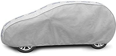 Autoabdeckung Wasserfest & Extrastark kompatibel mit Opel Corsa D (06-14) Atmungsaktive Autoplane Abdeckplane Grau