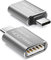 deleyCON Adaptateur USB C vers USB A - OTG (2 Pièces) C Mâle vers A Femelle - pour iPhone 16 Pro Max, 15 Pro Max, iPad, MacBook Pro/Air, Galaxy S25/S24, PC, Ordinateur - Argent