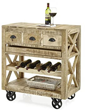 möbelando Barwagen Minibar Servierwagen Hausbar Küchenwagen Rollwagen Wagen Foligno I