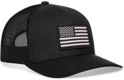 HAKA Amerikanische Flagge, US-Trucker-Mütze für Damen und Herren, verstellbare Baseballkappe, Netz-Snapback, strapazierfähiger Outdoor-Hut, Schwarz, Einheitsgröße