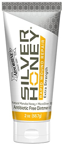 Absorbine Silver Honey Rapid Wound Repair Ointment 2oz Tube, Manuka Honey + MicroSilver BG, Horse & Large Animal Wound Care