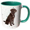 Personalised Chocolate Labrador Mug - Country Style Gift for Dog Lovers and Owners (Pink)