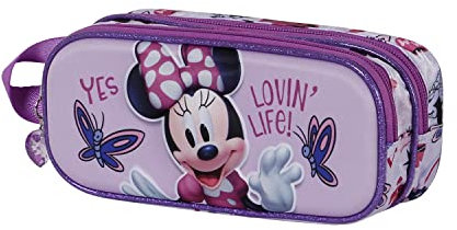 Minnie Maus Butterflies-3D Doppelfedermäppchen, Lila