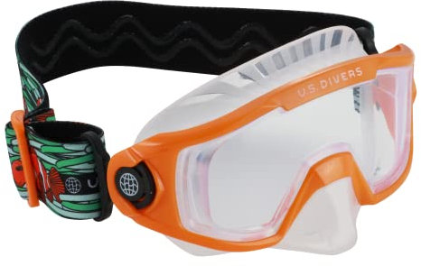 US Divers Avila Junior Tauchmaske | Tauchmaske für Kinder mit 180° Panorama-Sicht, UV-Schutz, Anti-Beschlag- und Anti-Leck-Gläsern, Wassersport, Schnorcheln, Jungen und Mädchen, Silikonmaske