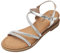 JOMIX Sandale avec Boucle Sandale Femme Sandale Réglable Sandales pour Femme d'été Confortables pour Maison Piscine Plage (Argent, 38)