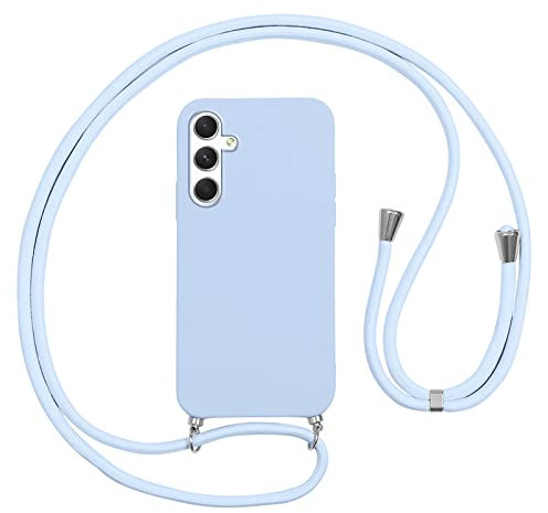 Vauki Coque pour Samsung Galaxy A54 5G avec Cordon,Etui Silicone Souple Antichoc Housse avec Collier Bandoulière Chaîne Lanière,Téléphone Étui Case Cover de Protection pour Samsung A54 5G 6.4, Lila