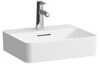 LAUFEN VAL Waschtisch-Schale, ohne Hahnloch, mit Überlauf, 450x380mm, H8122807581091, Farbe: Graphit matt
