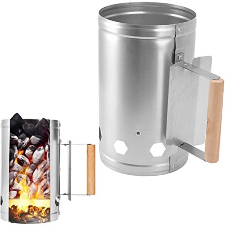 Topyond 5,5-Zoll-Grill-Kaminanzünder, Kaminanzünder-Grill, Tragbare Runde Holzkohle-Kaminanzünderdose Mit Schnellverschlussauslöser Für Camping-Grillen Im Freien