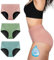 TIICHOO Braguitas Menstruales Flujo Abundante Cintura Alta para Regla Mentruación Cobertura Completa Bragas Lot de 3 (L, Verde Matcha/Verde Turquesa/Oro Rosa)