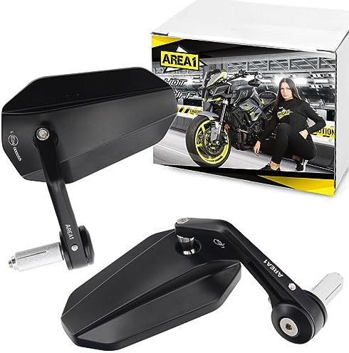 Area1 Motorrad Spiegel Lenkerendenspiegel CNC kompatibel mit MT-07 690ccm MT-07 Tracer 700 GT, Moto Cage (V66)