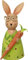 Pommerntraum ® | Zaunhocker Pfostenhocker Zaunfigur Dekofigur Gartendeko Hase Osterhase mit Brille (GRÜN mit Möhre)