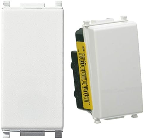 VIMAR 0R14001 Plana Interruttore 1P 16 AX 250 V, illuminabile + Vimar 0R14004 Plana Deviatore Elettrico illuminabile 1P 10AX Bianco, 1 Pezzo