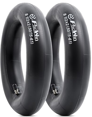 PaoWin 2PCS 8,5 Zoll Schläuche 8 1/2x2 50/75-6.1 Scooter Innenröhrchen Verdickt, Reifenröhrchen Kompatibel mit 8 1/2 x 2 18,5x2,0 Trolley/e Scooter/Roller Reifen Schläuche |TR4A Ventil