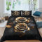 MekUk Black Gold Rose 3 Pieces Set Duvet Cover Set Single Size for Boys Girls Pattern Bedding Set Gold Leaf 3D Print Comforter Cover with Pillow Shams Microfiber Chic Cover Zipper King（220x240cm）