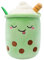 FaLkiN Green Milk Tea Pillow Plush, Green Milk Tea Bubble Tea Plush Toy, Cartoon Plush Dolls, Soft And Cute Pearl Milk Tea Cup Shape Pillow-24cm