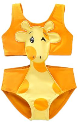 PATPAT Costume Piscina Bambina Costume Intero Bambina - Stile Cut-out per Estate Animali Vacanze Nuoto e Mare Fuori, Costume Bambina, Costume da Bagno Bambina, Costume Mare Bambina 5-6 Anni 110-116cm