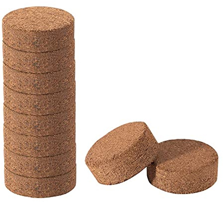 Kokos-Erdscheibe, Fördert das Wurzelwachstum, Faser-Kokos-Erdscheibe, Komprimierte Kokosfaser-Wachstumsmedien für Gemüse, Erweiterbare Kokosnussschalenfaser-Blumenerde für(10 Stück/30 x 10 mm)