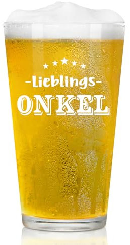 Joymaking Vaso de cerveza con texto en alemán Lieblingssonkel, Geschenk für Onkel, Kleines Dankeschön, Bester Onkel Geschenke zum Geburtstag Vatertag Weihnachten 15oz