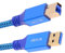 NFHK USB 3.0 Typ-A Stecker auf USB 3.0 Typ-B-Stecker, Kabelverlängerung, blau, 5 Gbit/s für Festplatte, SSD-Kamera, Daten, 60 cm
