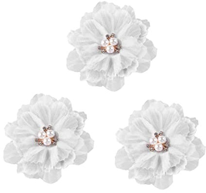 IWOWHERO 3Stücke Blumen Haarspangen für Mädchen Teenager und Frauen Elegante Haarnadeln mit Perlen Haar Accessoires für Festliche Anlässe und Alltagslooks