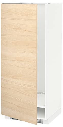 METOD Hochschrank für Kühl-/Gefrierschrank, 60x60x140 cm, Weiß/Askersund Light Ash Effect