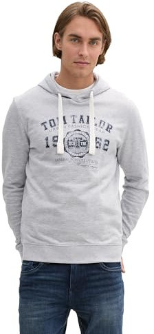 TOM TAILOR Herren 1042270 Sweatshirt, 37645-Bright Grey Melange, XL