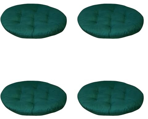 Factorys 4er Set Stuhlkissen, Sitzkissen Größe rund Durchmesser: 40cm, für Indoor und Outdoor aus Cotton Dicke Polsterung Stuhlauflage (Grün)