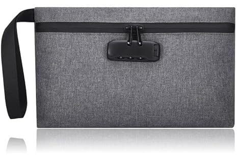 LAWALEISHE Money Bag with Lock,Smell Proof Security Money Bags with Zipper Lockable,Waterproof Portable Locking Accessories Pouch,Safe Storage Pouch for Storing Cash Cards Passports and Other Items