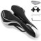 ENJOHOS Fahrradsattel Herren Bequem Gel Fahrrad Sattel Weich Hohl Ergonomisch Fahrradsitz mit Regenschutz für Herren Damen Rennrad MTB Mountainbike E-Bike Rennrad Trekking Fahrrad (Weiß)