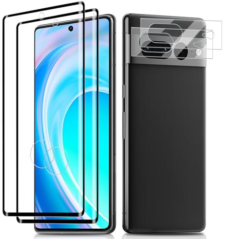 Agedate für Panzerglas für Google Pixel 7 Pro 5G, 2+2 Stück Panzer Schutz Glas für Pixel 7 Pro mit Kameraschutz, HD Displayschutzfolie, 9H Härte, Blasenfrei Panzerfolie für Google 7 Pro Schutzglas