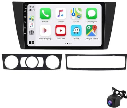 9 Pollici Android 12 Auto Stereo Radio 2 DIN per BMW 3-Series E90 E91 E92 E93 con - Senza fili Carplay & Android Auto - Lettore Multimediale -Split-Screen DSP luetooth Mani libere(XY4 4Core 2+32G)