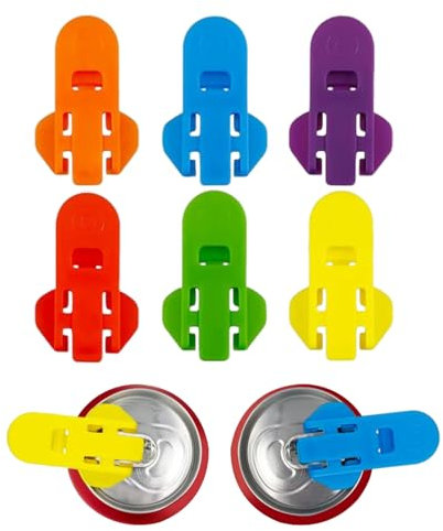 YueJieSelected 6 Stück Dosenöffner, Einfacher Getränkedosen Verschluss, Einstellbarer Opener, Easy Dosenringöffner, Mehrfarbig, Kunststoff