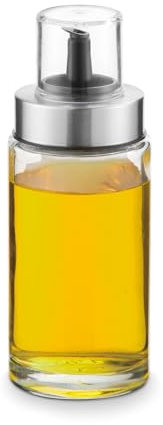Fackelmann Vinagrera/Aceitera, 170 ml, Cuerpo de Vidrio y Tapa de Polipropileno y Silicona, 19x7 cm, Diseño Compacto y Fácil Almacenamiento, Apta para lavavajillas, 1 ud.