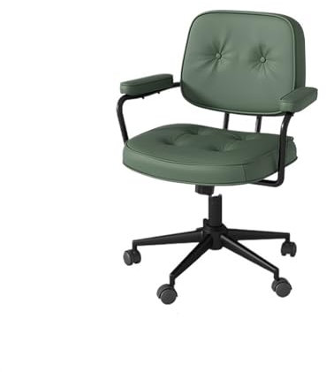 hopfällbar stol Vintage kontorsstol PU-läder Study Skrivbord Kontorssäte med armstöd och ryggstöd Kvinnliga sovrum Makeup Lift Swivel Chair fällbar stol(Green)