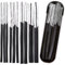 Ormromra 10 Stück Zeichenkohle Set, Kohlestifte in Schwarz, 4 Verschiedene Größen, Ideale Zeichenstifte in Aluminium Case, Zeichenstifte Professionell Set, zum Zeichnen, Skizzieren und Kunst