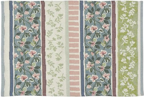 Sander Gobelin Tischset - Lovely Stripe/Blumen, blau, grün, rosa 32 x 48cm