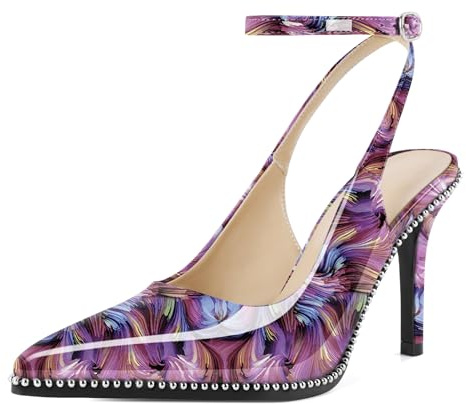 EDEFS Damen High Heels Knöchelriemen Hohe Schuhe Damen Pumps mit Stiletto Absatz Spitze Zehen
